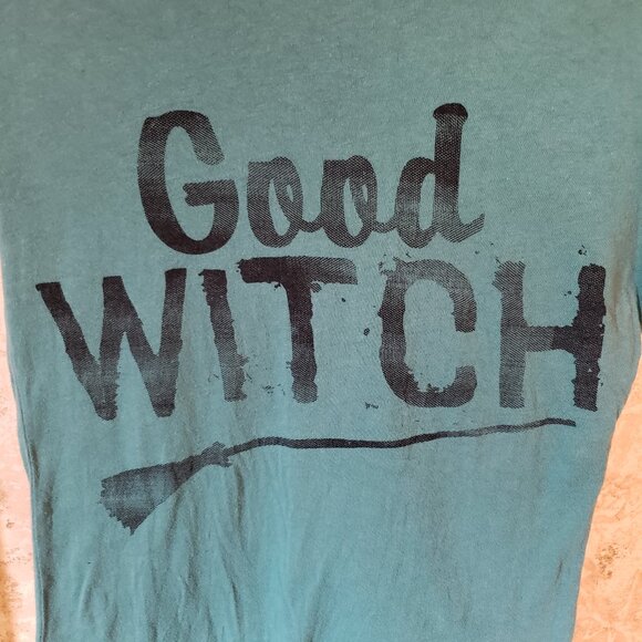 "Good Witch" fitted green ringer graphic tee - Picture 2 of 8
